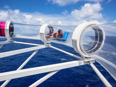 Navigator of the Seas The Riptide is the industry’s only headfirst mat racer waterslide, complete with an exhilarating finish through a translucent tube for endless ocean view